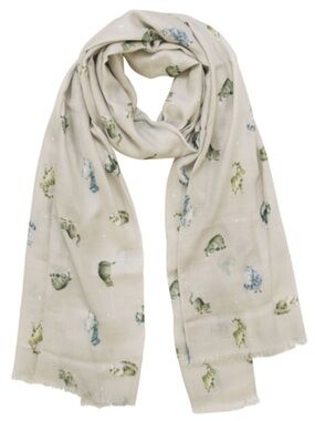 Wrendale Designs Glamour Puss Cats Polka Dot Gray Multi Scarf Wrap Shawl Size OS